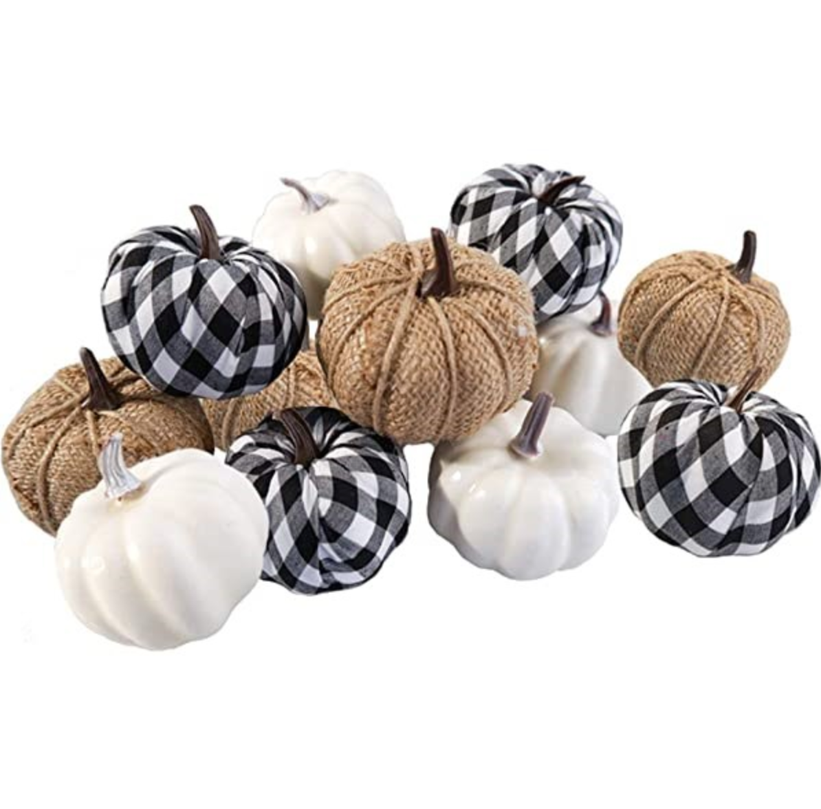 Harvest Pumpkin Floral Decor Burlap & Plaid