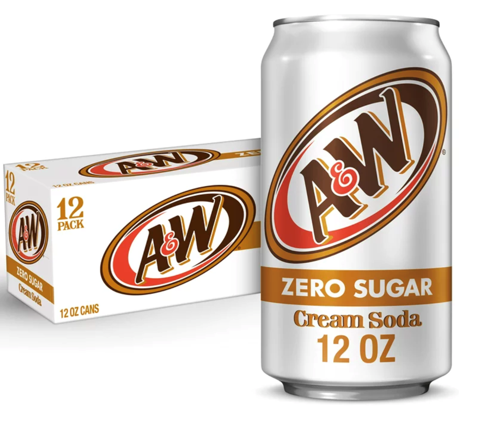 A&W Zero Sugar Cream Soda 12 Pack / 12oz cans