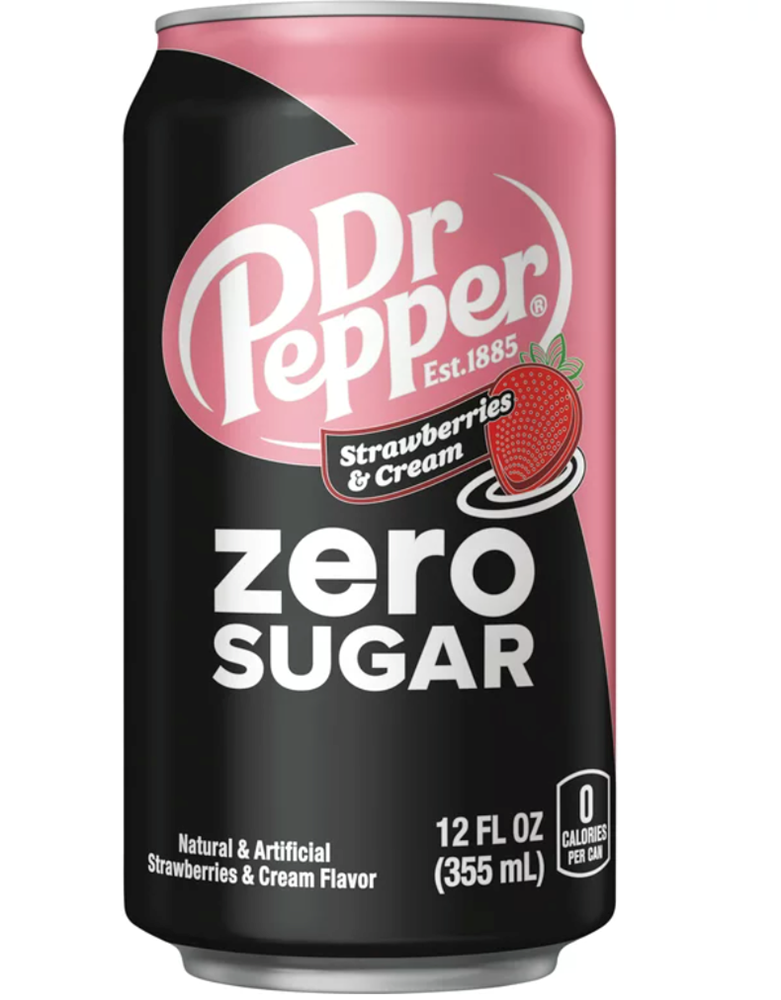 Dr Pepper Strawberry Cream Zero Chilled Can 12oz (BEST BY: DEC 25)