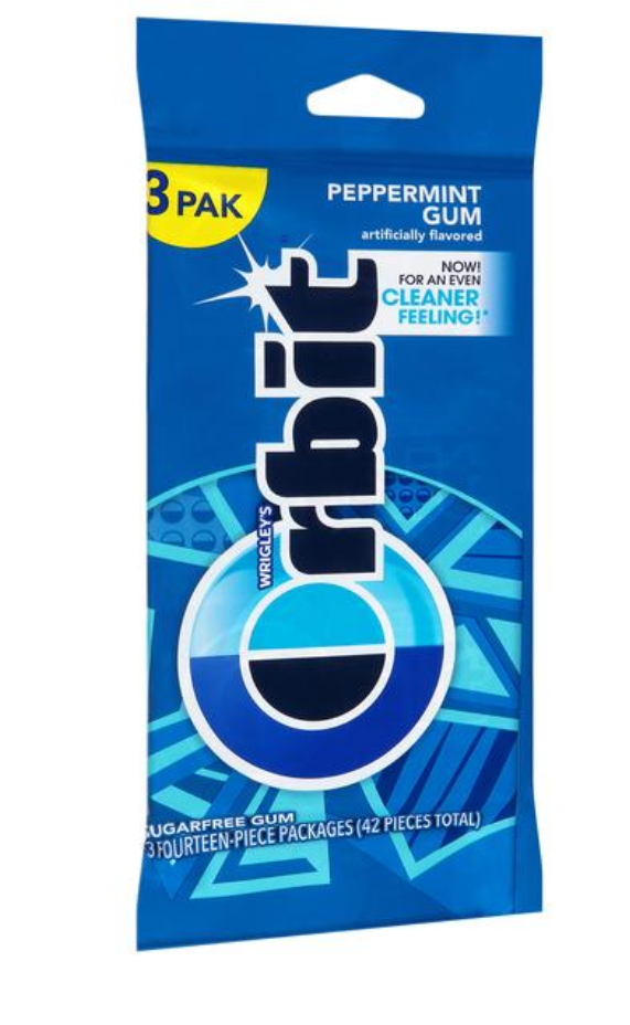 Orbit Peppermint Sugar Free Gum 3PK (BEST BY: DEC 25)