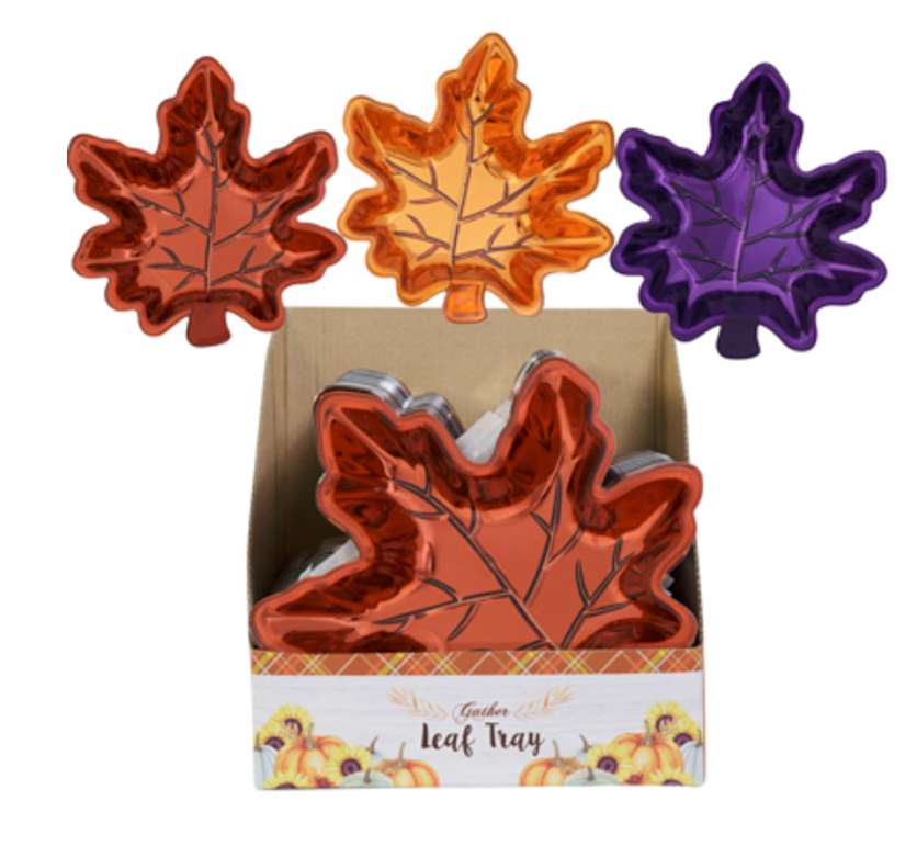 Metallic Leaf Shaped Dish Assorted