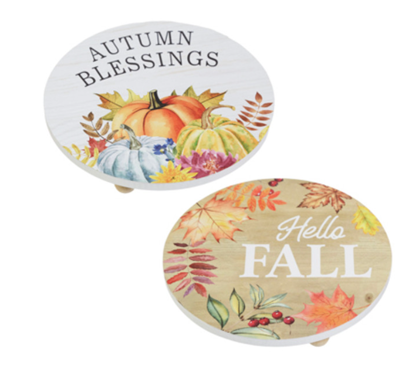 Harvest Round Footed Table Display Assorted