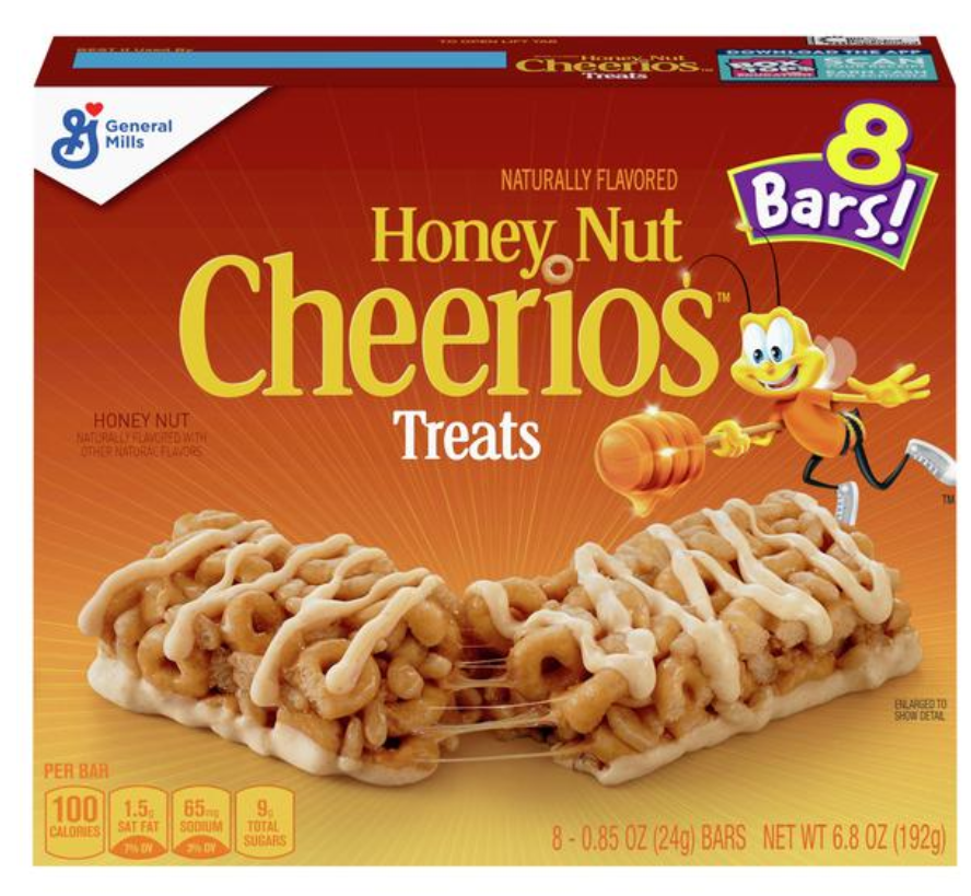 General Mills Honey Nut Cheerios Treat Bars 8ct (BEST BY: MAY 2025)