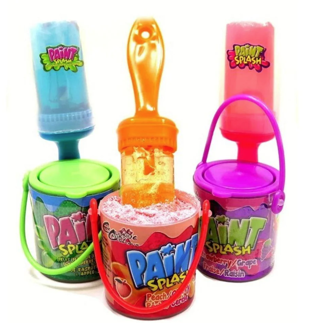 Paint Splash Lollipop With Sour Syrup Dip Assorted 1.8oz