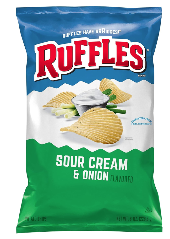 Ruffles Sour Cream & Onion 8oz (BEST BY: 26AUG25)