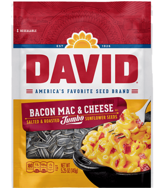 David Jumbo Bacon Mac & Cheese Sunflower Seeds 5.25oz (BEST BY: SEP 25)