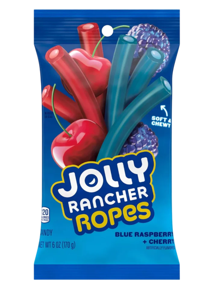 Jolly Rancher Rope Blue Raspberry & Cherry 6oz
