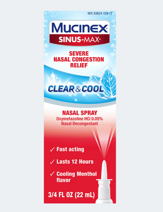 Sinus-Max Severe Nasal Congestion Relief Clear & Cool Spray 3oz