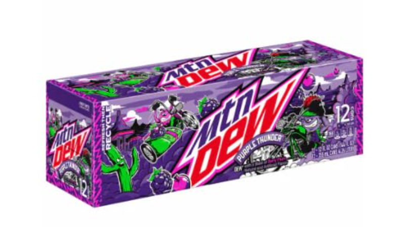 Mountain Dew Purple Thunder 12 Pack / 12oz cans )BEST BY: 29 DEC 2025)