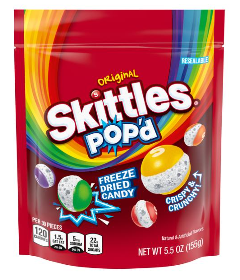 Skittles Original Pop'd Freeze Dried Candy 5.5oz