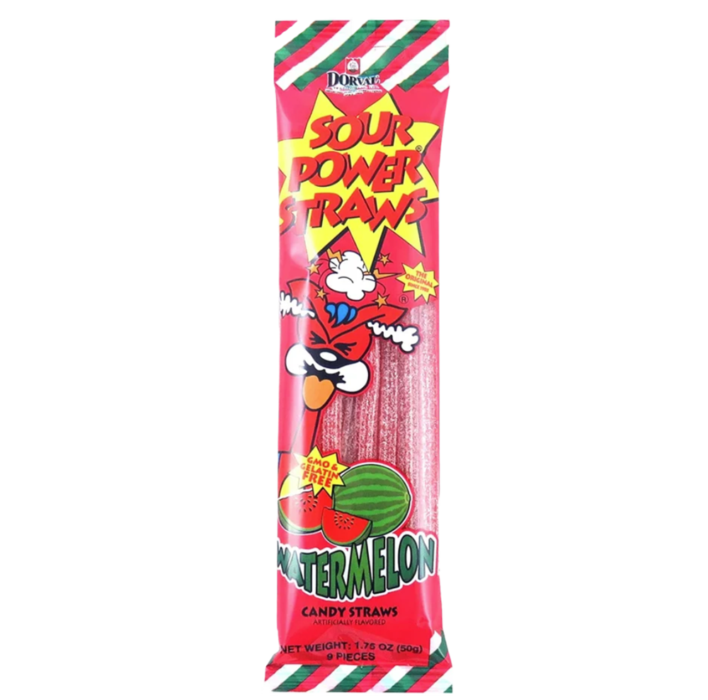 Sour Power Straws Watermelon 1.75oz (50g)