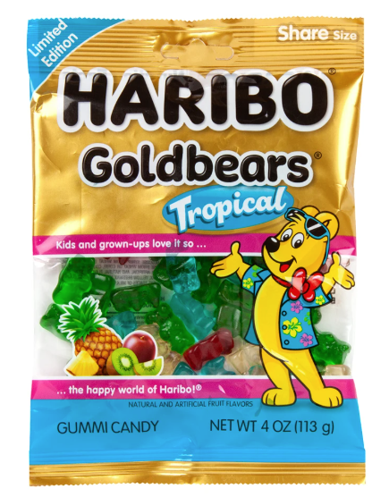 Haribo Limited Edition Goldbears Tropical 4oz (113g)