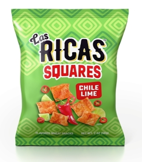 Las Ricas Chile Lime Squares Authentic Hispanic Puffed Snacks 2oz