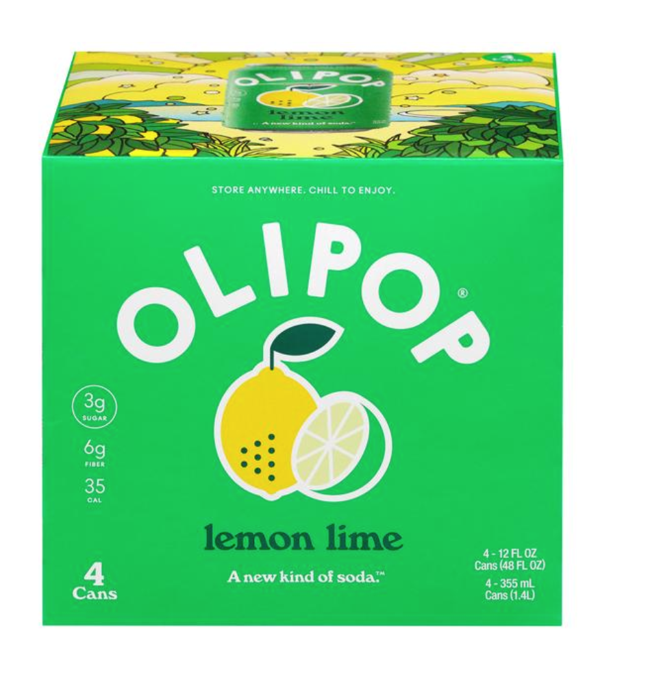 Olipop Prebiotic Lemon Lime Soda 4 Pack