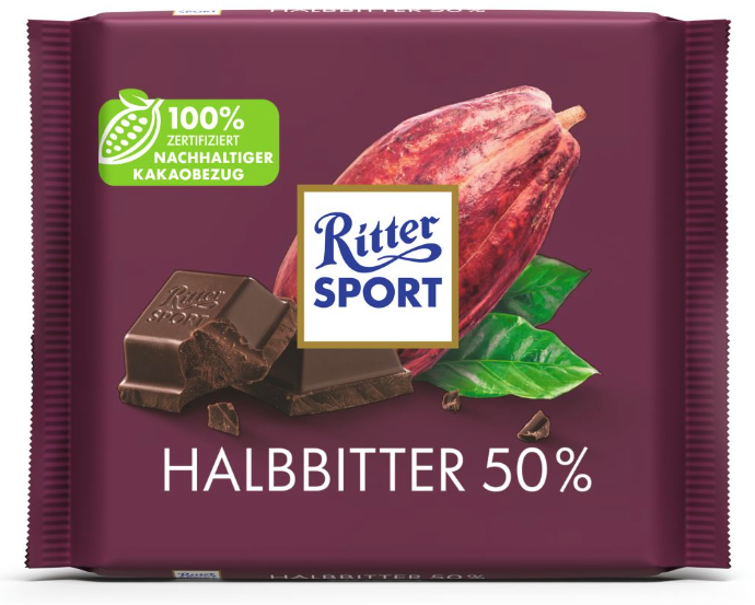 Ritter Sport Halbbitter 50% / dark chocolate 100g