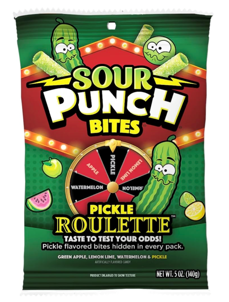 Sour Punch Bites Pickle Roulette Sour Candy 5oz