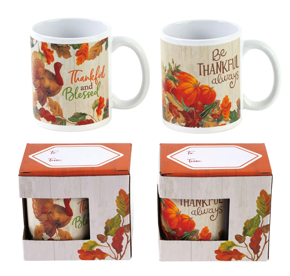 Thanksgiving Boxed Mug Assorted 1 Pack