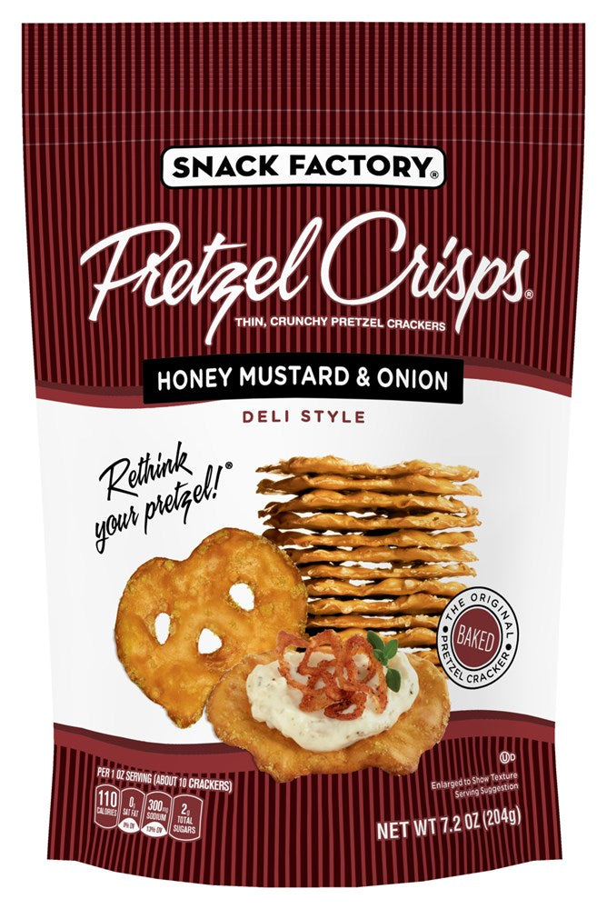 Snack Factory Pretzel Crisps Honey Mustard & Onion 7.2oz