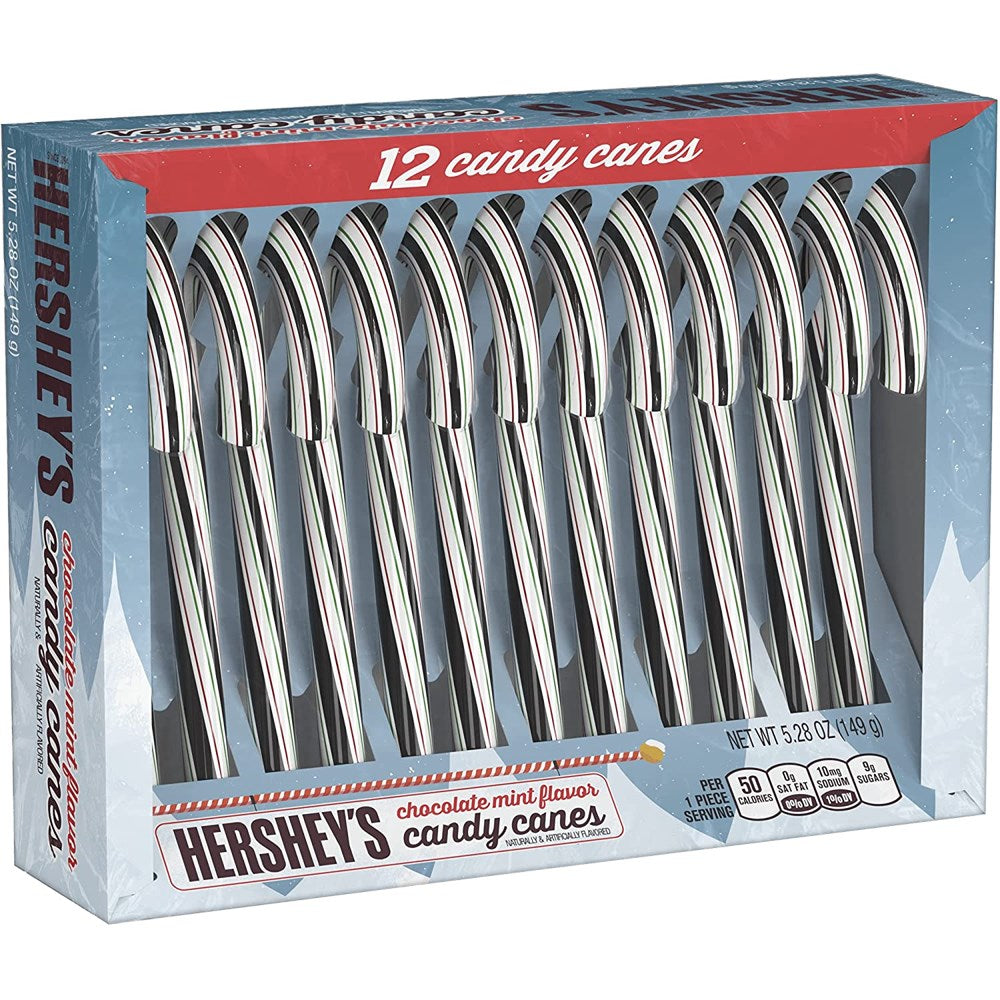 Hershey's Christmas Chocolate Mint Candy Canes 12pk
