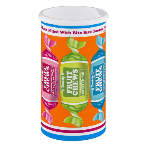 Tootsie Roll Fruit Chews Reuseable Bank 4oz