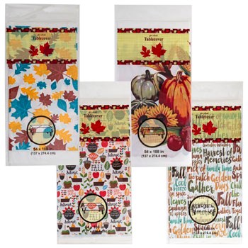 Regent Harvest Plastic Printed Tablecover Assorted