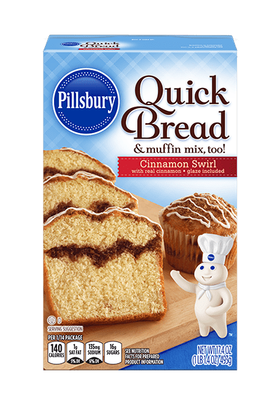 Pillsbury Quick Bread & Muffin Mix Cinnamon Swirl 17.4oz (BEST BY: FEB 26)