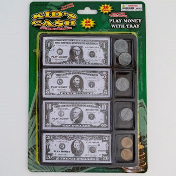 Play Money Set 40 Bills and 20 Coins