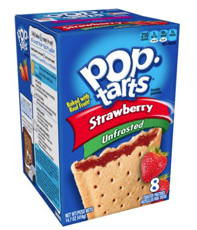 Pop Tarts Unfrosted Strawberry 8 Pack