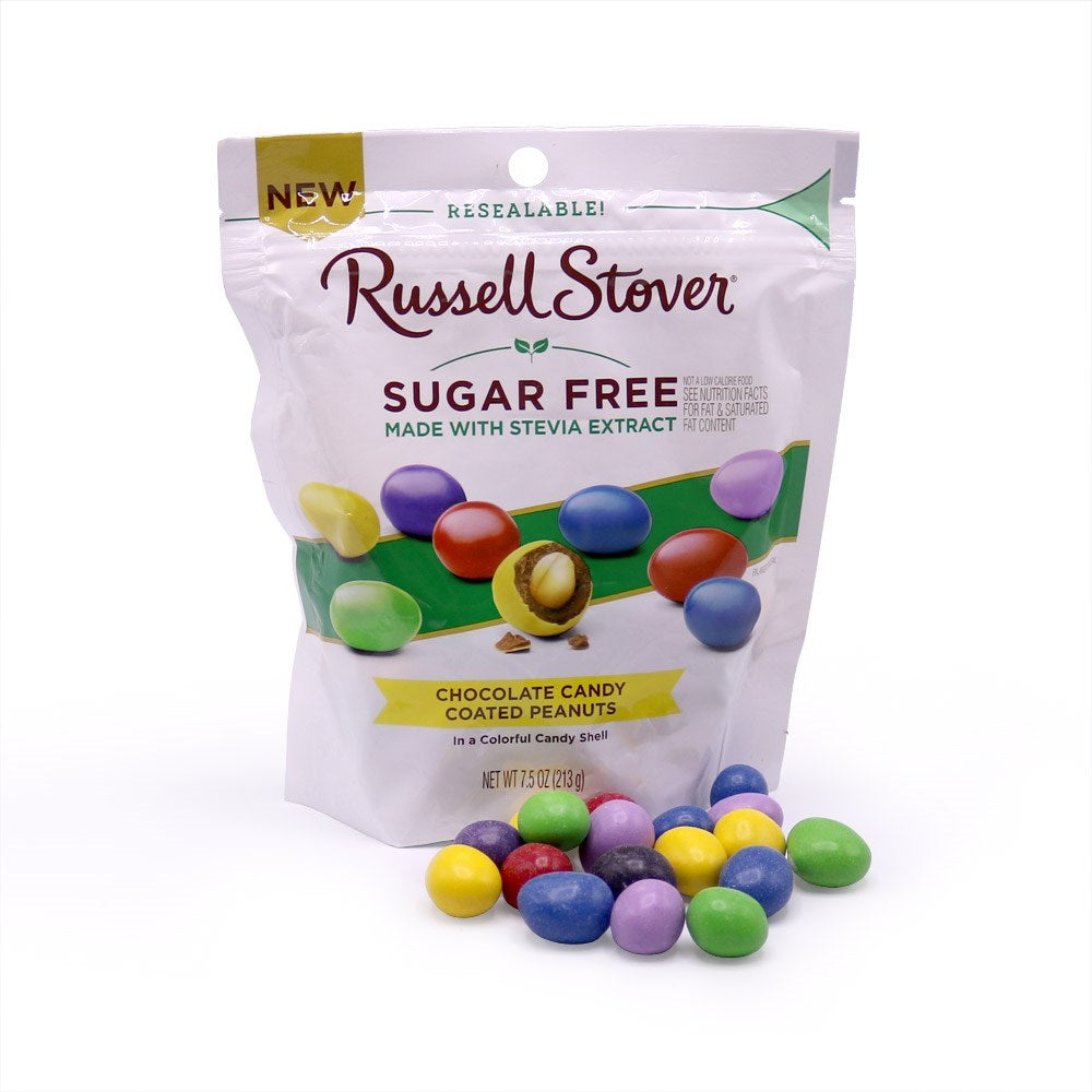 Russell Stover Sugar Free PEANUT Chocolate Candy Coated 7.5oz