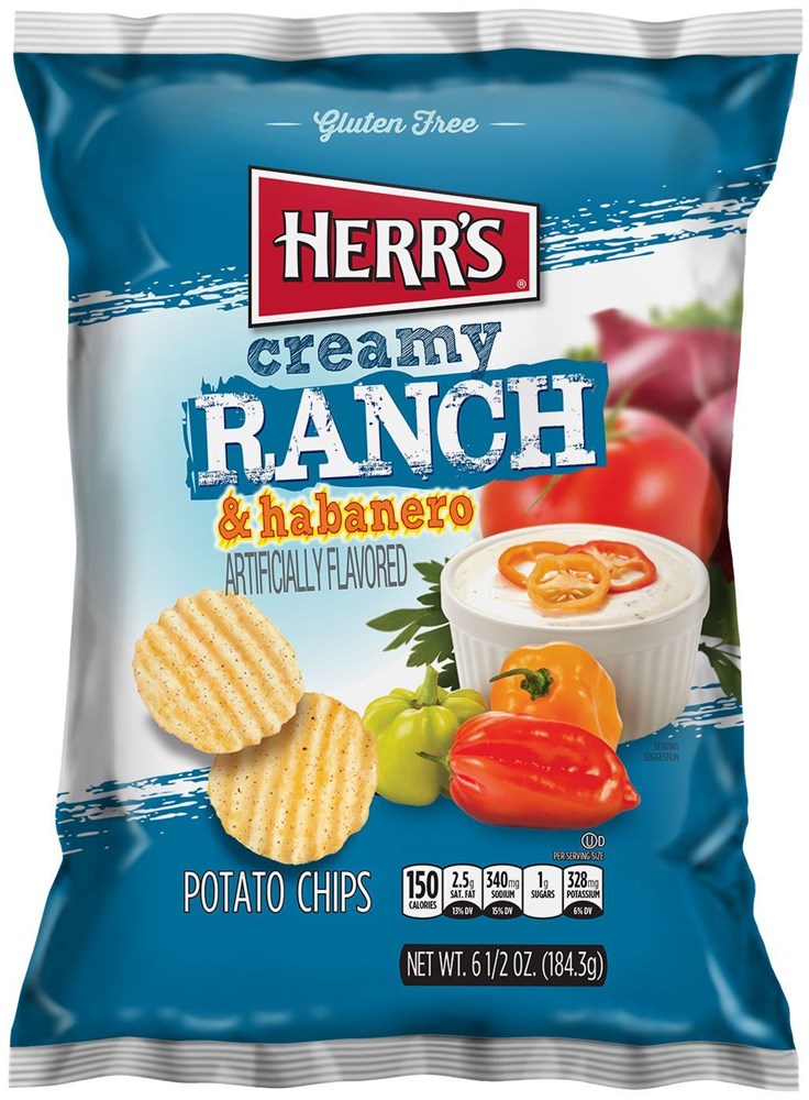 Herr's Creamy Ranch & Habanero Potato Chips 6oz