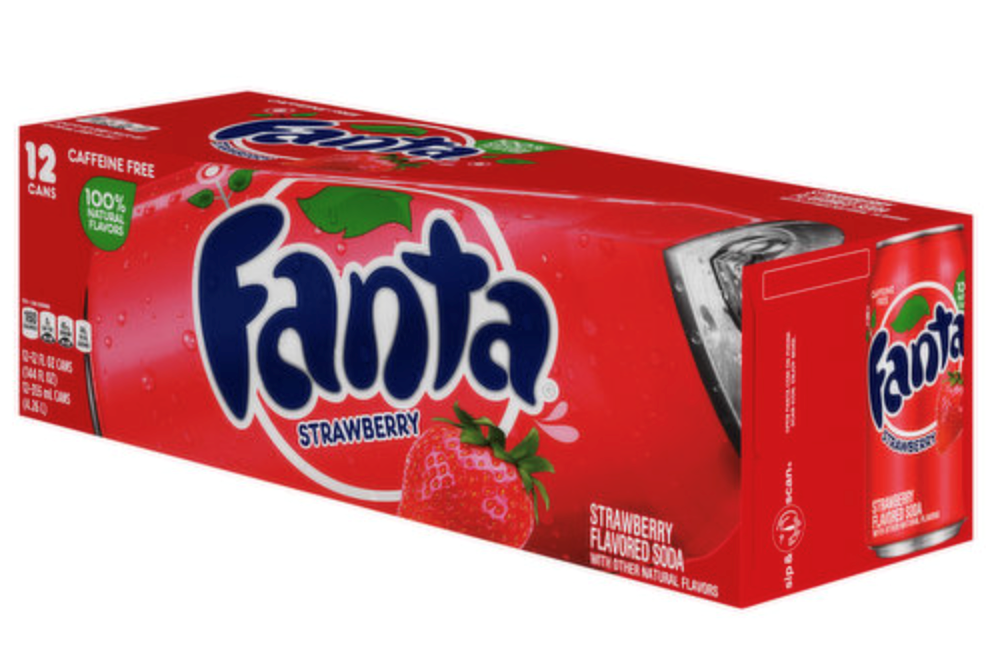 Fanta Strawberry Soda 12 Pack / 12 oz cans (BEST BY: FEB 26)