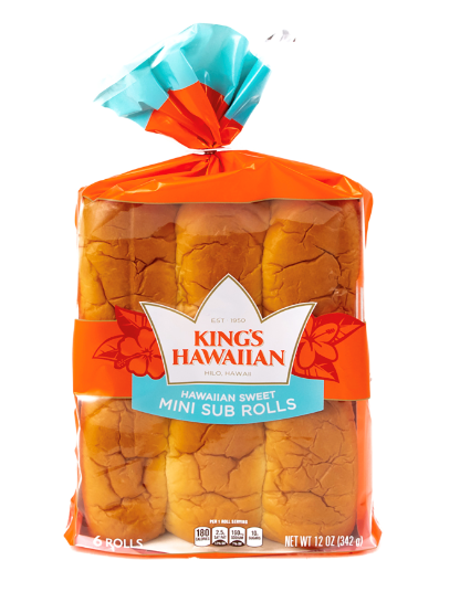 King's Hawaiian Sweet Mini Sub Rolls 6 Pack 12oz