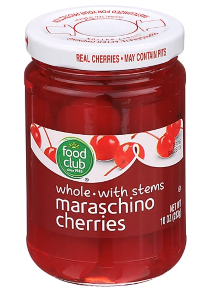 Food Club Maraschino Cherries with Stems 10oz
