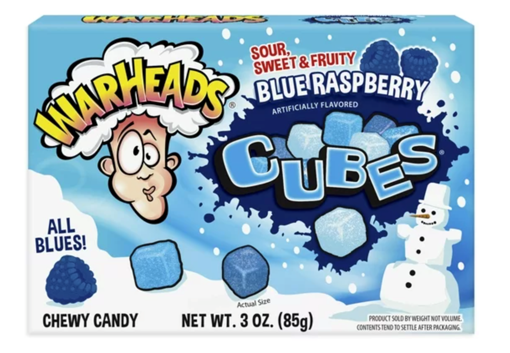 Warheads Blue Raspberry Cubes 85g