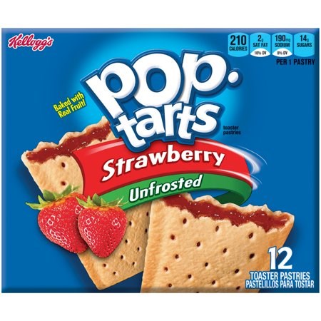Pop Tarts Unfrosted Strawberry 12 Pack