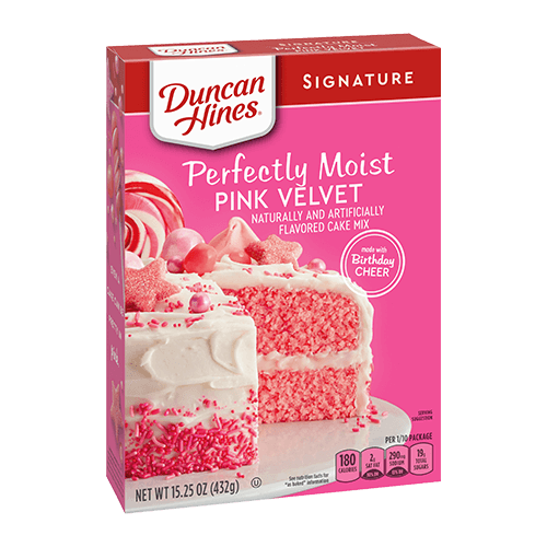 Duncan Hines Signature Perfectly Moist Pink Velvet Cake Mix 15.25oz
