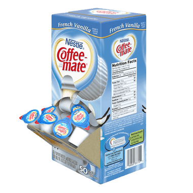 Coffee-Mate French Vanilla Liquid Creamer Singles Large Box 180ct