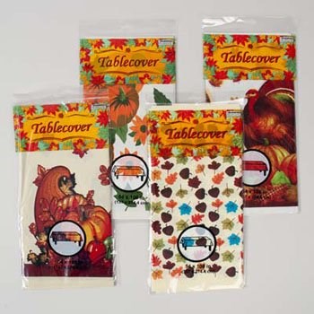 Regent Thanksgiving Plastic Printed Tablecover Assorted