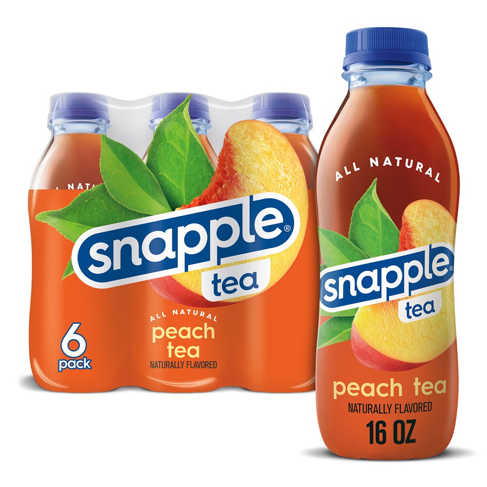 Snapple Peach Tea 6 Pack / Plastic Bottles 16oz