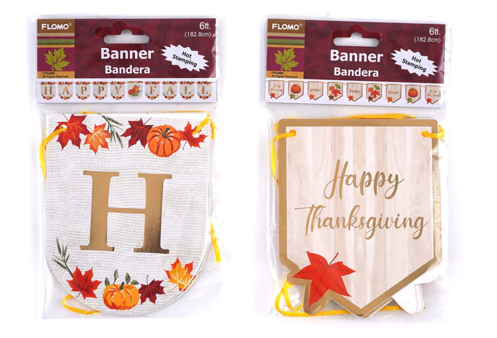 6 Foot Thanksgiving Banner Assorted 1 Pack