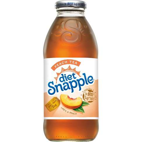 Snapple Diet Peach Glass Bottle 16oz