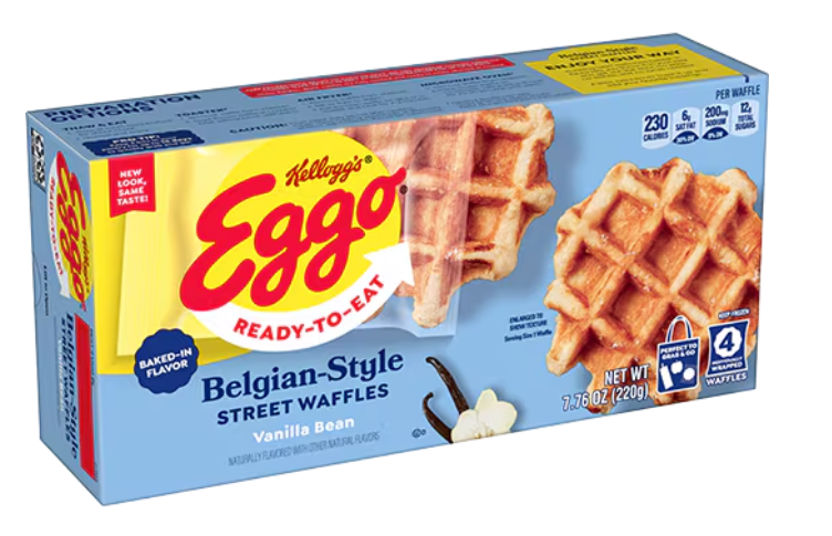 Eggo's Liege Vanilla Bean Belgian Style Street Waffles 7.7oz [Click & Collect Only]