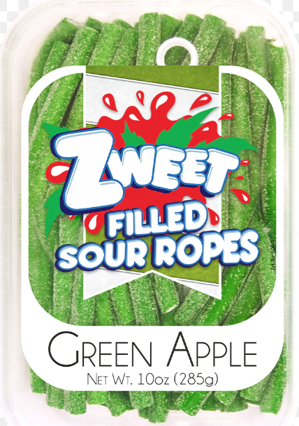 Zweet Filled Sour Ropes Green Apple 10oz