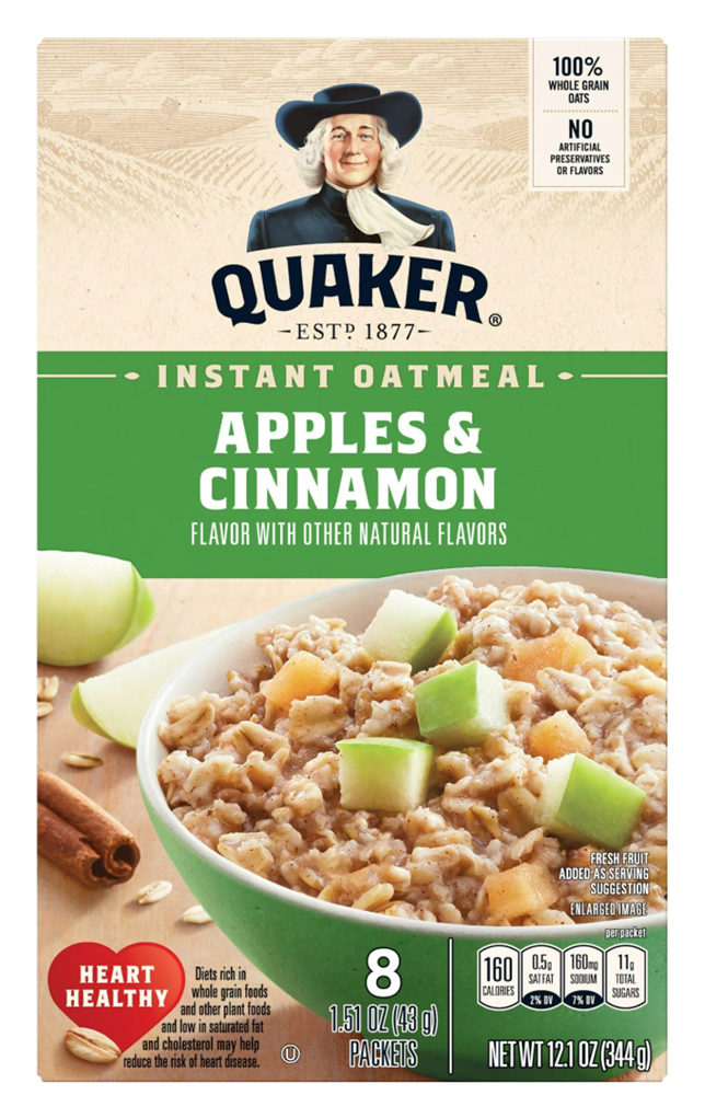 Quaker Instant Apples & Cinnamon 8ct (BEST BY: SEP25)