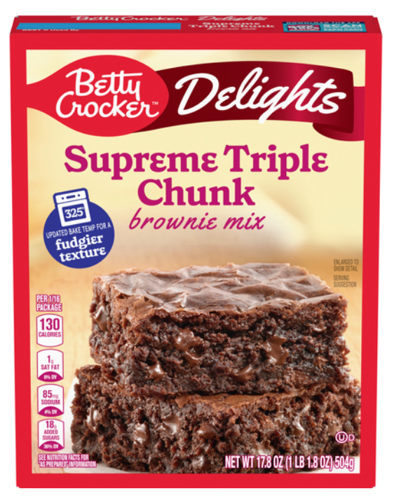 Betty Crocker Supreme Triple Chunk Brownie Mix 17.8oz (BEST BY: MAY '26)