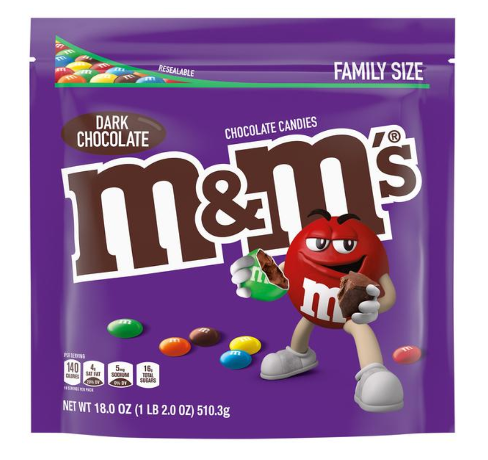 Dark Chocolate M&M Family Size 18oz (BEST BY: JUN '26)