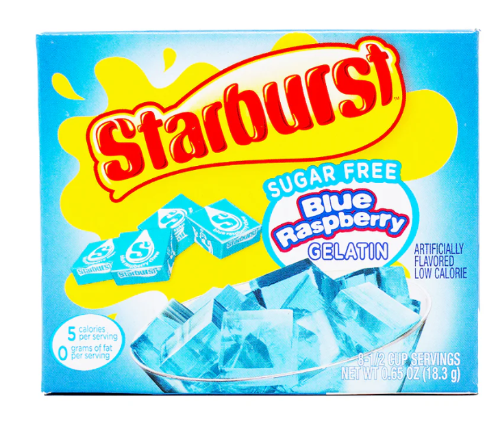 Starburst Sugar Free Gelatin Blue Raspberry 0.65oz