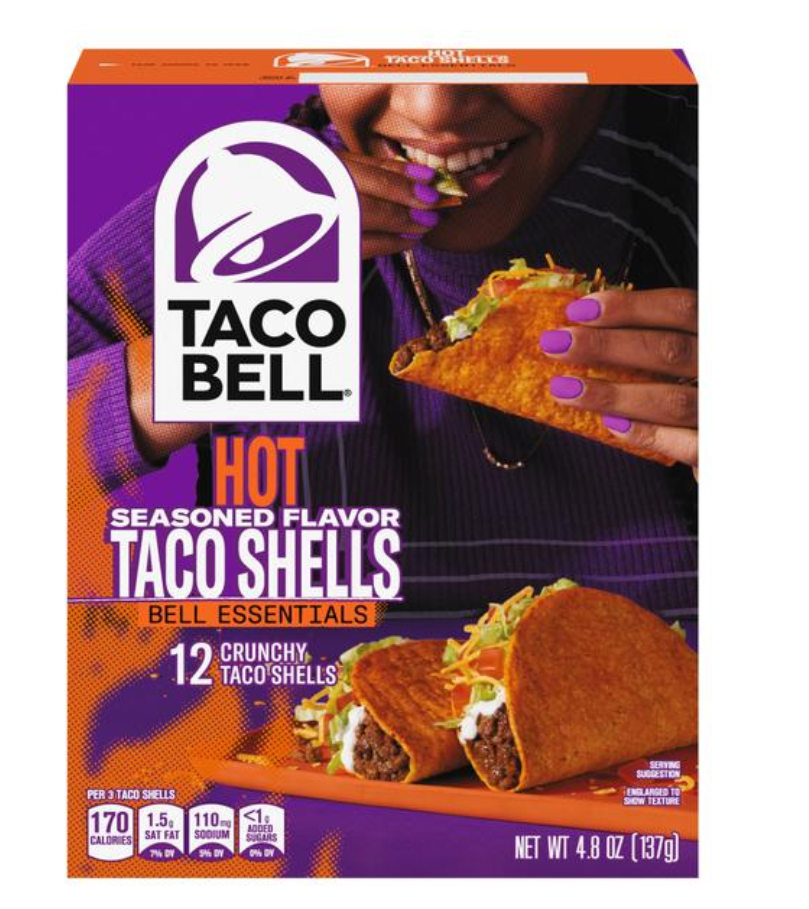 Taco Bell Hot Seasoned Flavor Taco Shells 4.8oz