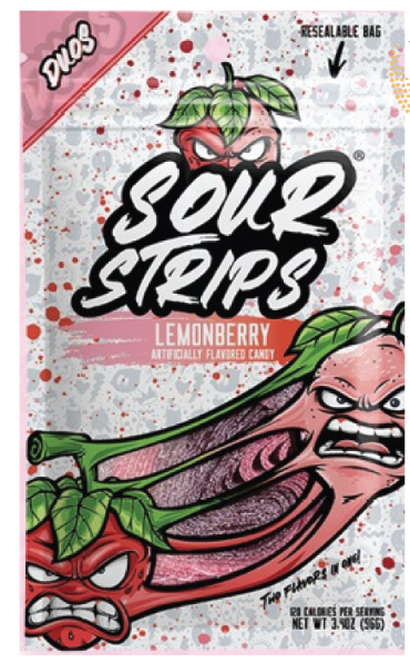 Sour Strips Duos Lemonberry 3.4oz