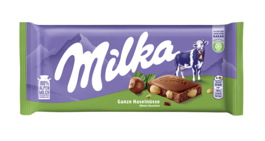 MILKA HAZELNUT CHOCOLATE 90G